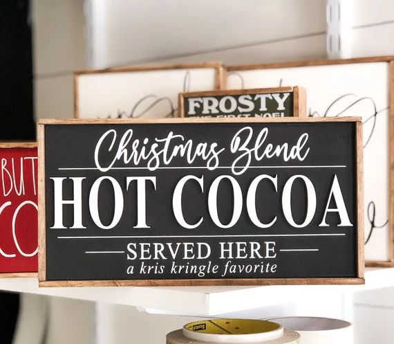 3D Christmas Sign | HOT COCOA Sign | Farmhouse Decor | Winter Decor | Christmas Decor | SIZE 5x10... | Etsy (US)