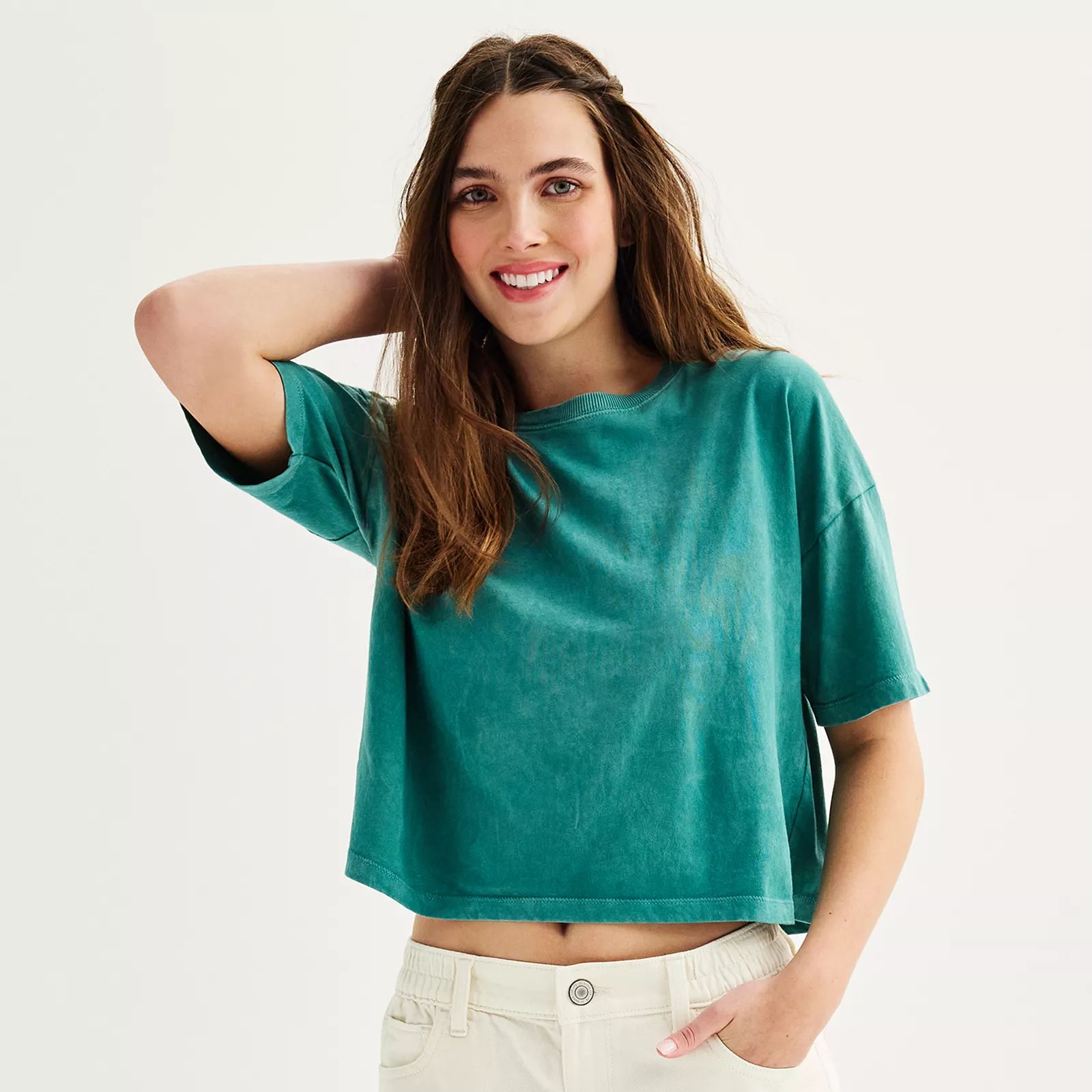 Juniors' SO® Solid Cropped Boxy Tee | Kohl's