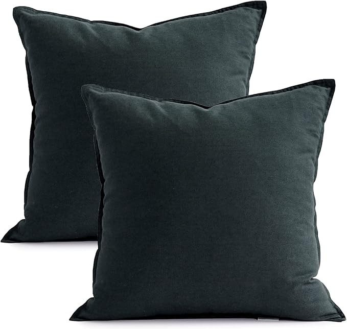 Jeanerlor 20"x20" Pillowcase Green Cousion Cover Decor Cotton Linen with Unique Design to Embelli... | Amazon (US)