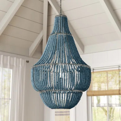 Aidescombe 1-Light Single Geometric Pendant with Beaded Accents | Wayfair North America