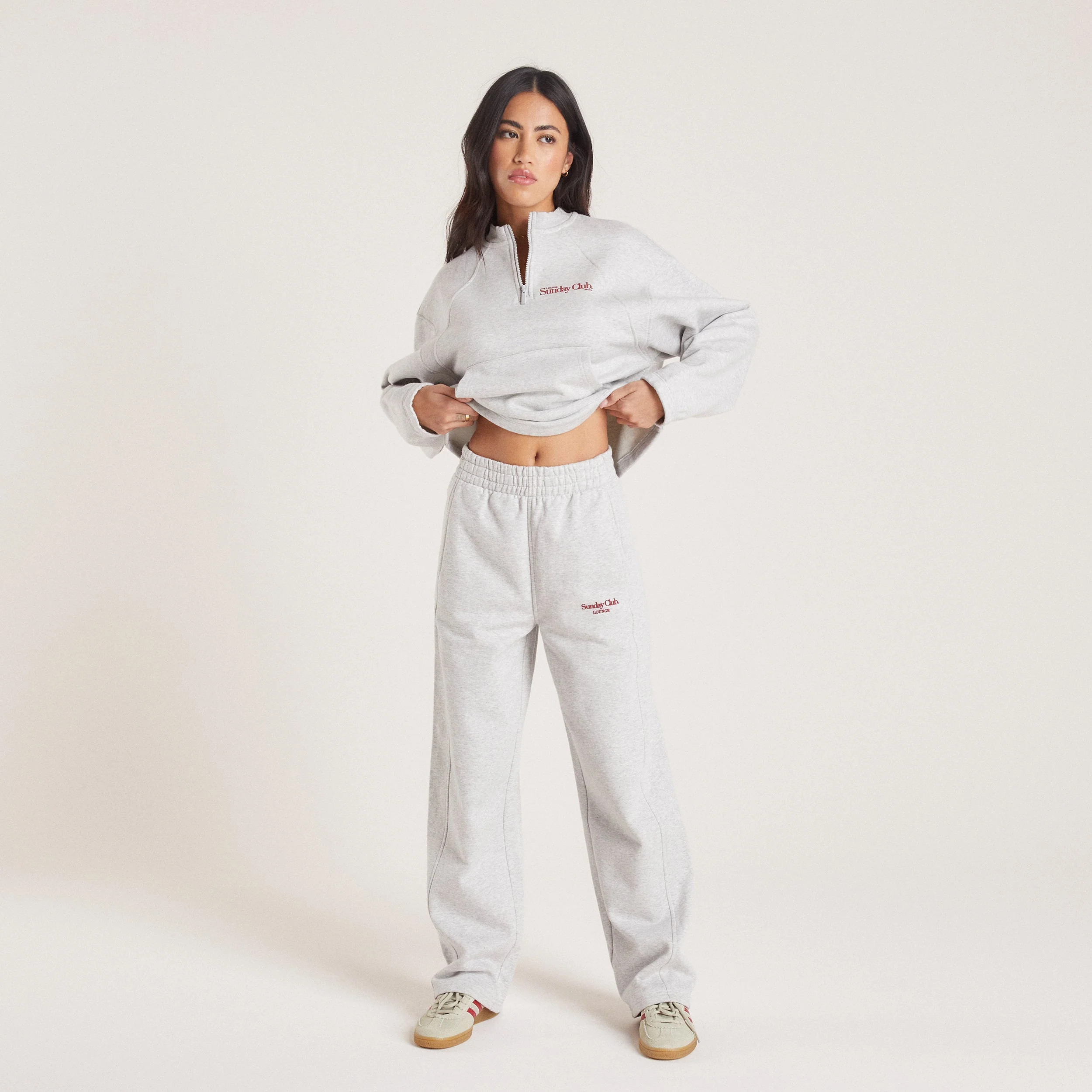 Straight Leg Joggers - Grey Marl | Lounge UK