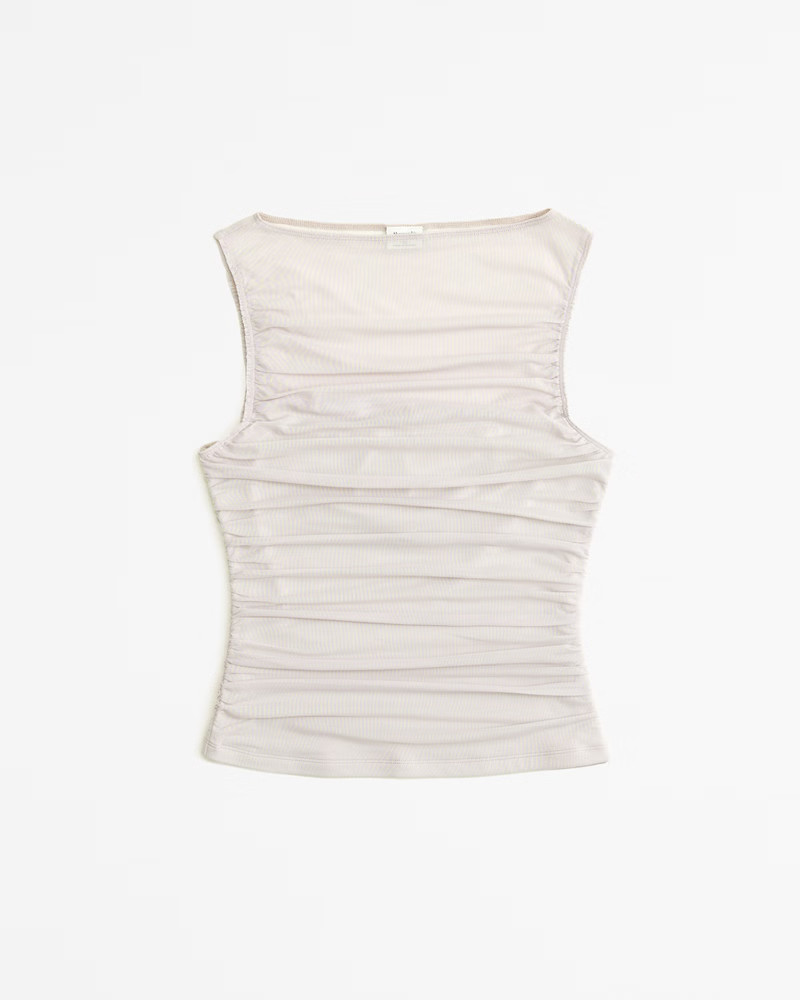 Women's Mesh Ruched Slash Top | Women's Tops | Abercrombie.com | Abercrombie & Fitch (US)