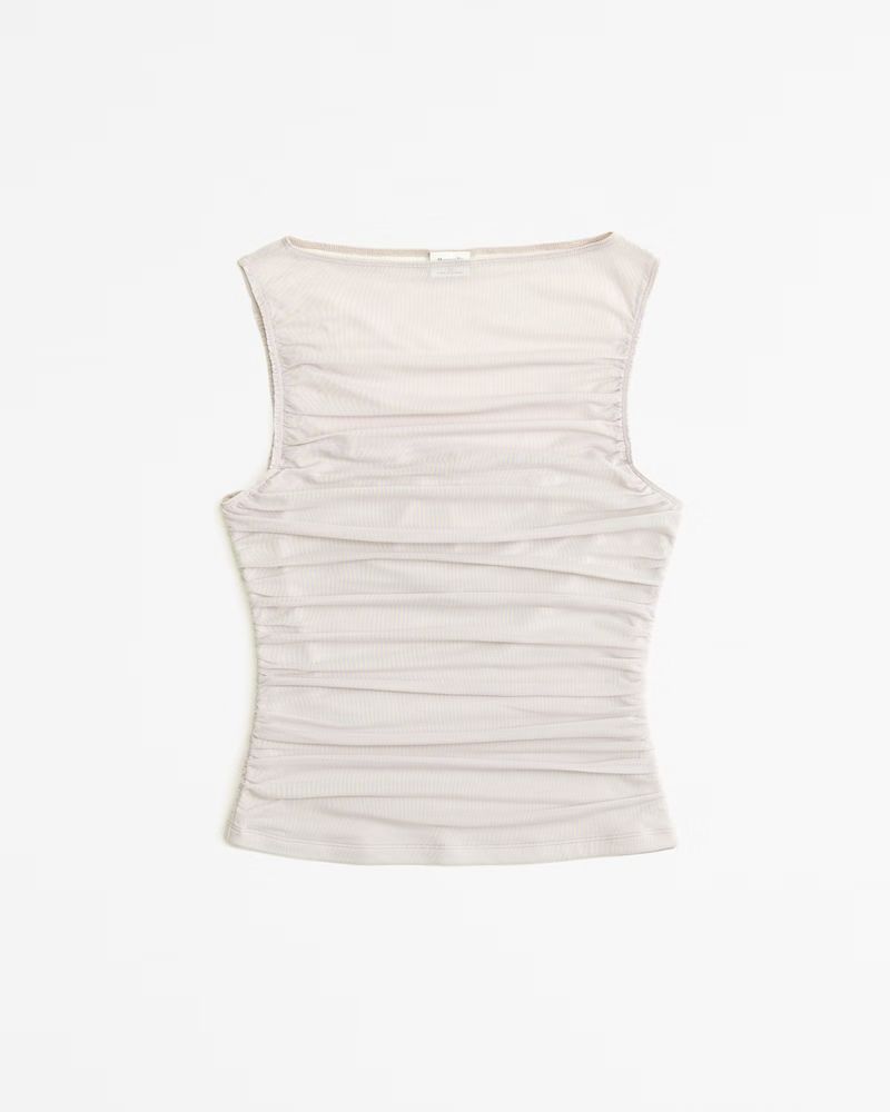 Mesh Ruched Slash Top | Abercrombie & Fitch (US)