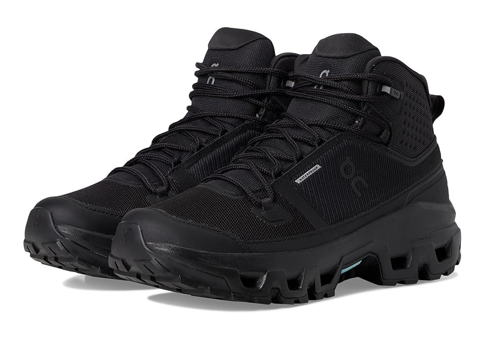 On Cloudrock Mid Waterproof Women's Running Shoes Black/Black : 10.5 M, Synthetic | Zappos