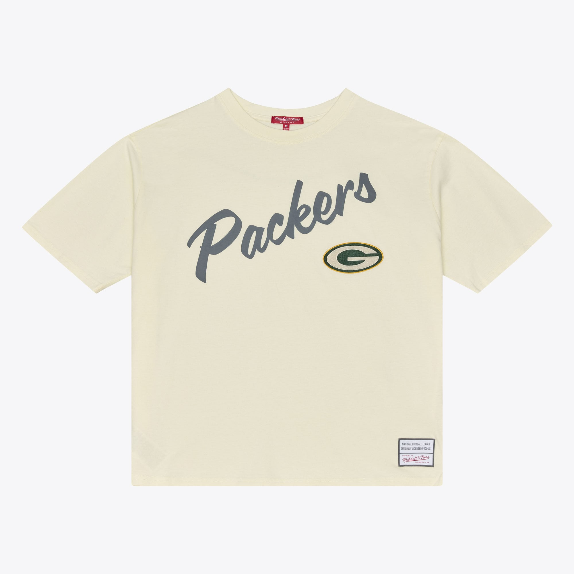 Women's Green Bay Packers Cream Heritage Hues Oversized T-Shirt | Mitchell & Ness