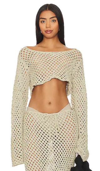 Magen Knit Shirt in Ivory | Revolve Clothing (Global)