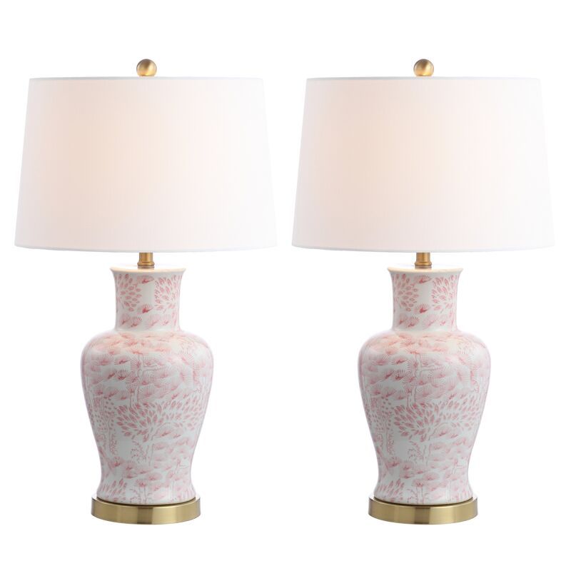 S/2 Babette Table Lamps, Pink/White | One Kings Lane