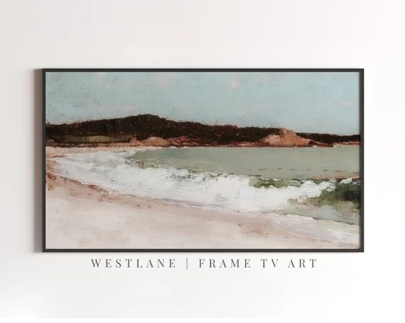 Samsung Frame TV Art Vintage Beach Painting  Seaside Coastal | Etsy | Etsy (US)