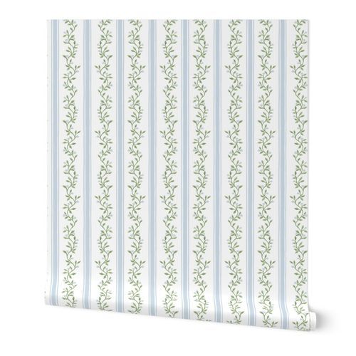 LIBBY STRIPE SOFT BLUE GREEN  | Spoonflower