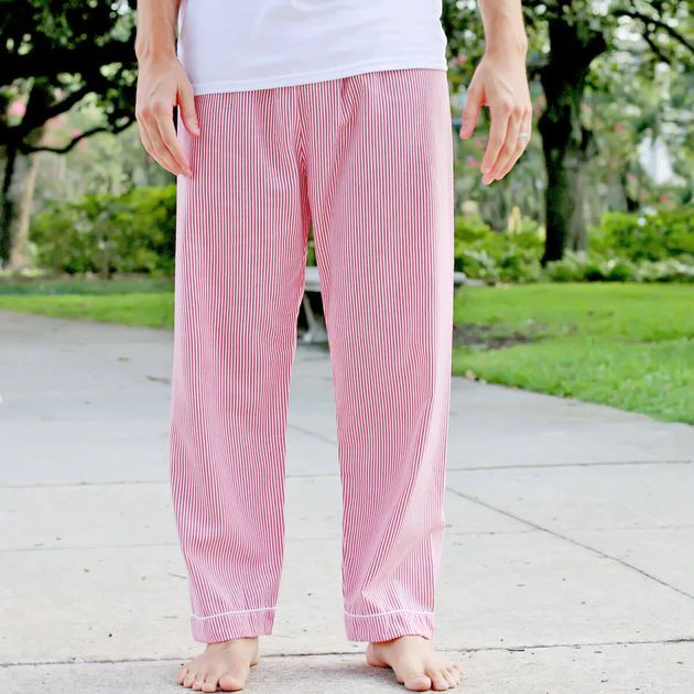 Red Stripe Dad Pajama Pants | Classic Whimsy
