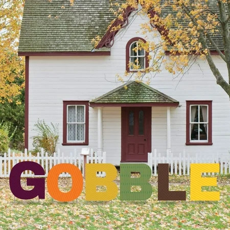 Outdoor Lawn Decorations: Gobble Thanksgiving Yard Letters with Short Stakes | Walmart (US)