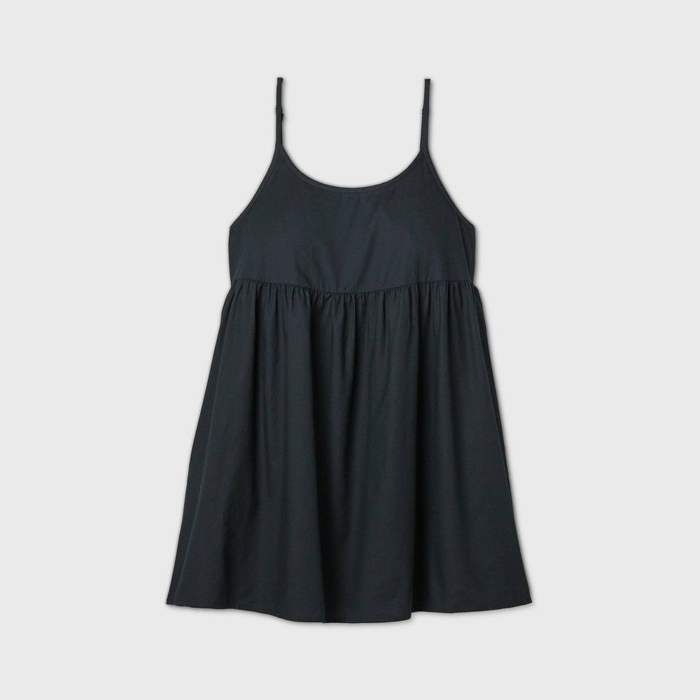 Women's Sleeveless Woven Babydoll Dress - Wild Fable Dark Black XL | Target