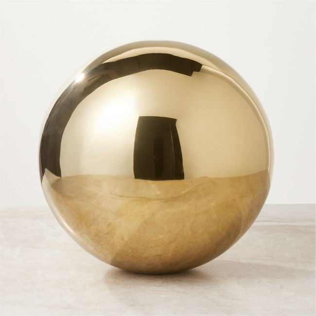 Nix Champagne Gold Decorative Orb 12 | CB2