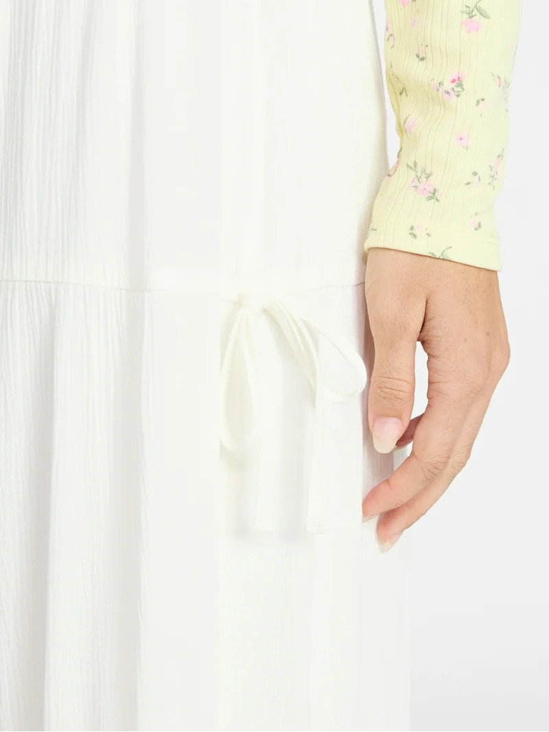 No Boundaries Side Tie Tiered Maxi Skirt, Women's and Women's Plus Sizes XXS-4X | Walmart (US)