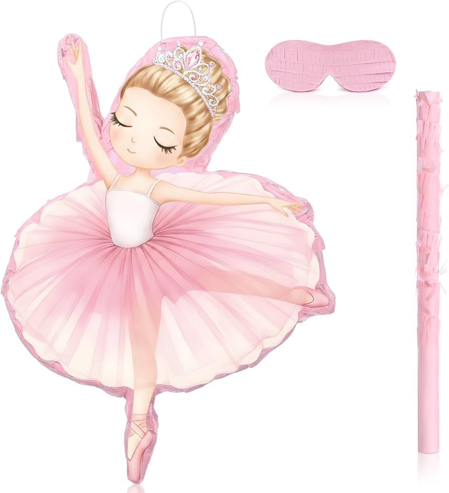Threan Princess Piñata Fairy Party Decorations Pink Ballet Piñata Ballerina, Birthday Game Set ... | Amazon (US)