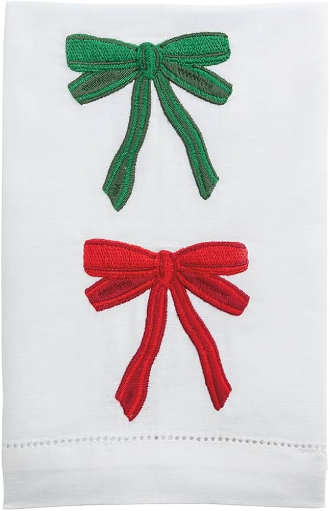 Mud Pie Christmas Two Bows Embroidered Towel | Amazon (US)