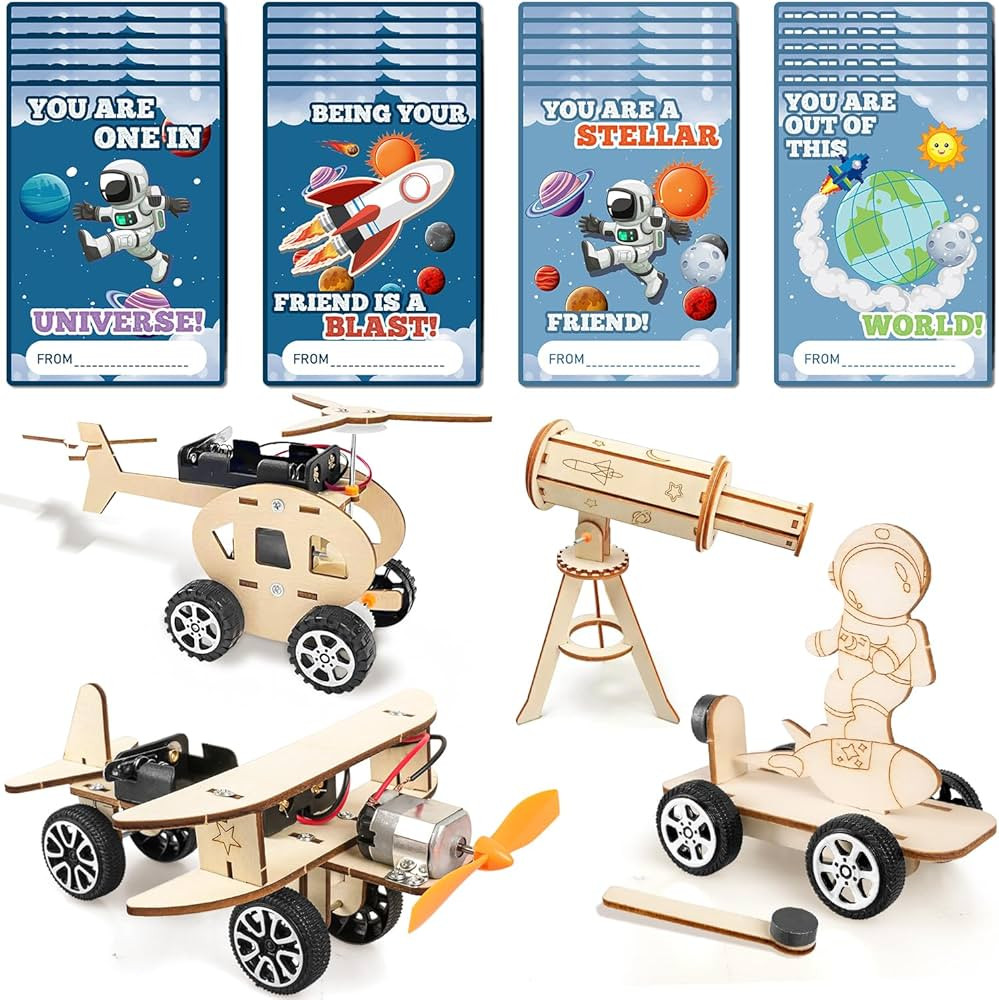 MOVINPE Valentines Day Gifts for Kids Classroom School - 24 Sets Stem Kits with Valentines Cards,... | Amazon (US)