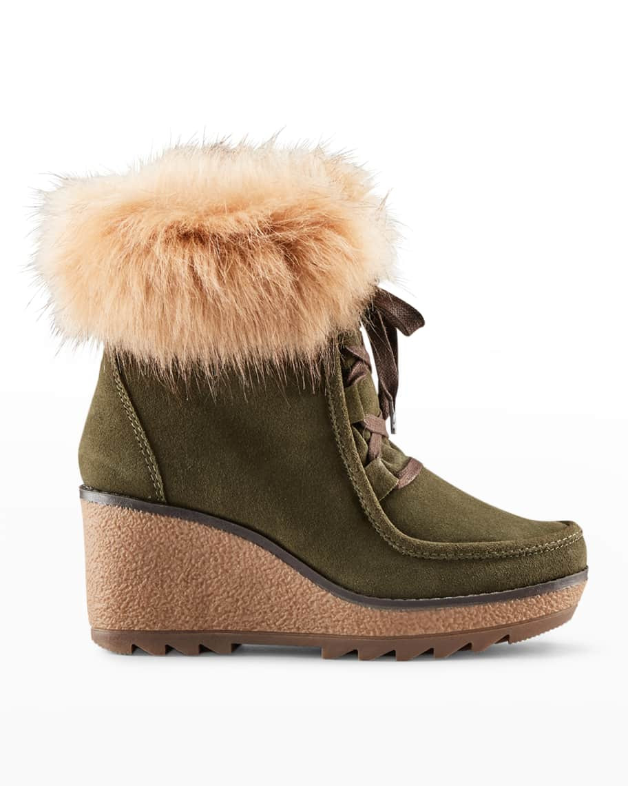 Cougar Pasha Suede Wedge Snow Booties | Neiman Marcus