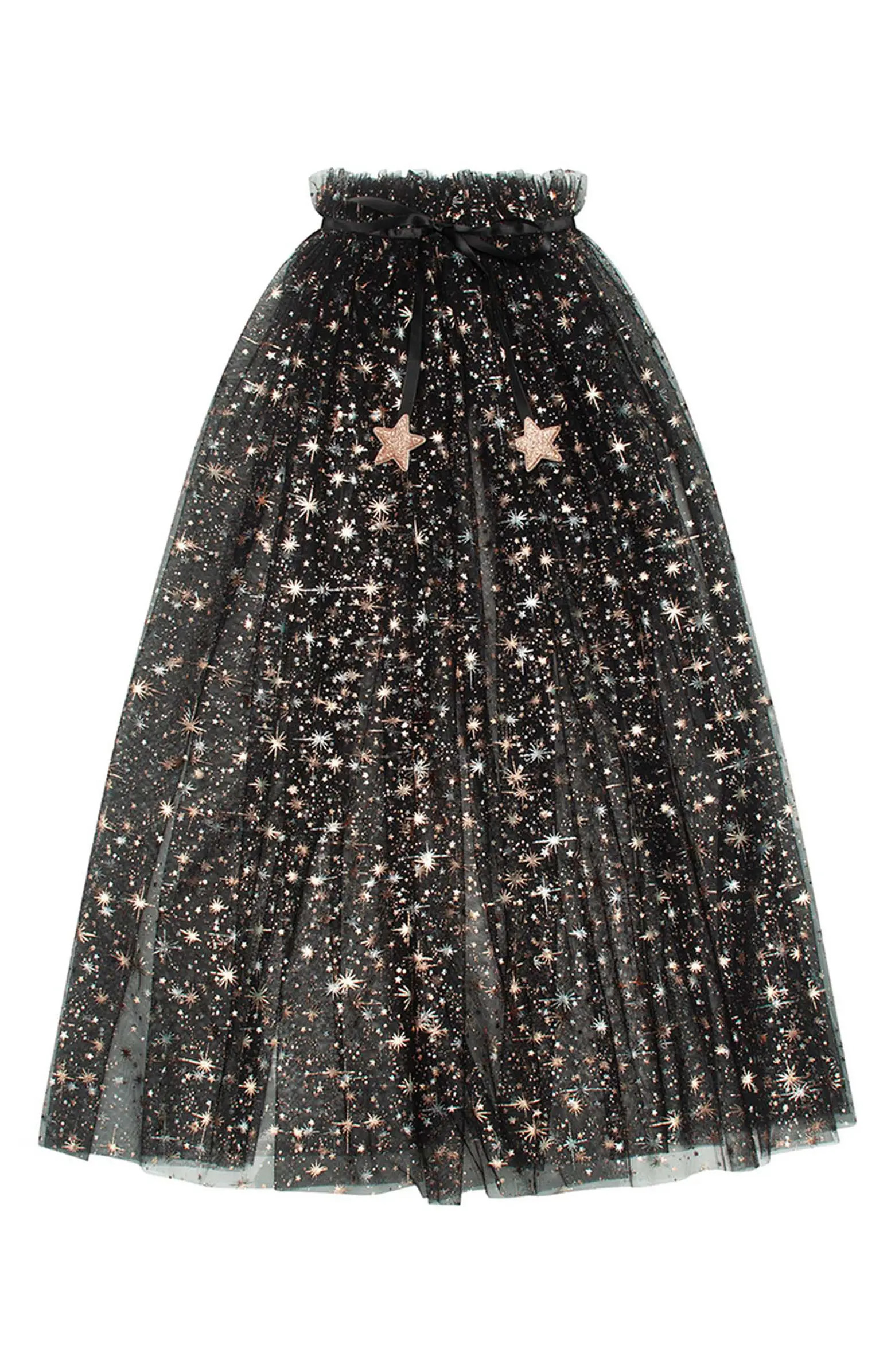 Kids' Glitter Star Tiered Tulle Costume Cape | Nordstrom