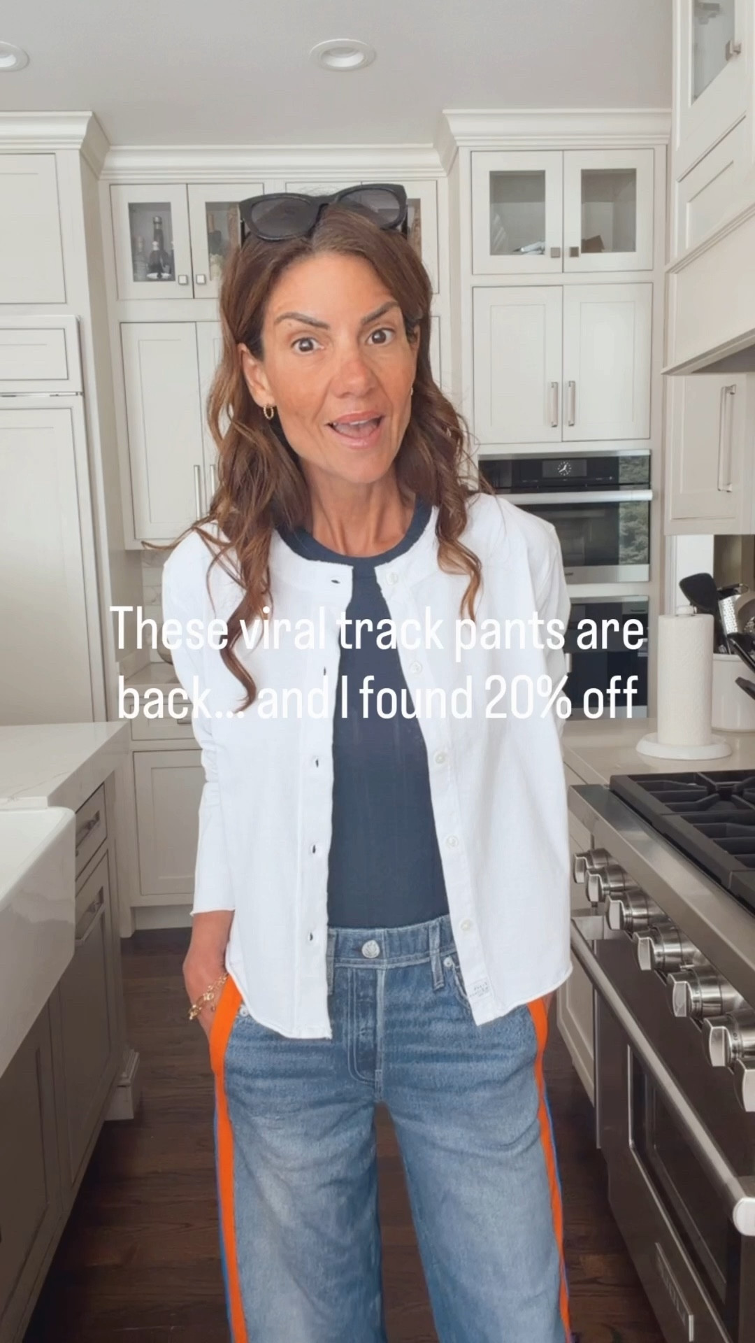 Viral track pants outfit | comfy spring outfit ideas | affordable athleisure

These are finally back and I have a 20% off code.  Ordered the green stripe and can’t wait.

Styled with my favorite thick t-shirt cardigan + Mary Jane flats for an easy elevated look.

A long sleeved navy crew is also on sale if you buy three get 20% off  

I am 5'7" tall and wearing a size extra small in the pants. Sized down they run large. I am in a small in the tops. 

Use code RB20 to get 20% off the viral track pants and code Leslie15 for the Avara track pant  

#LTKSaleAlert #LTKootd #LTKTravel