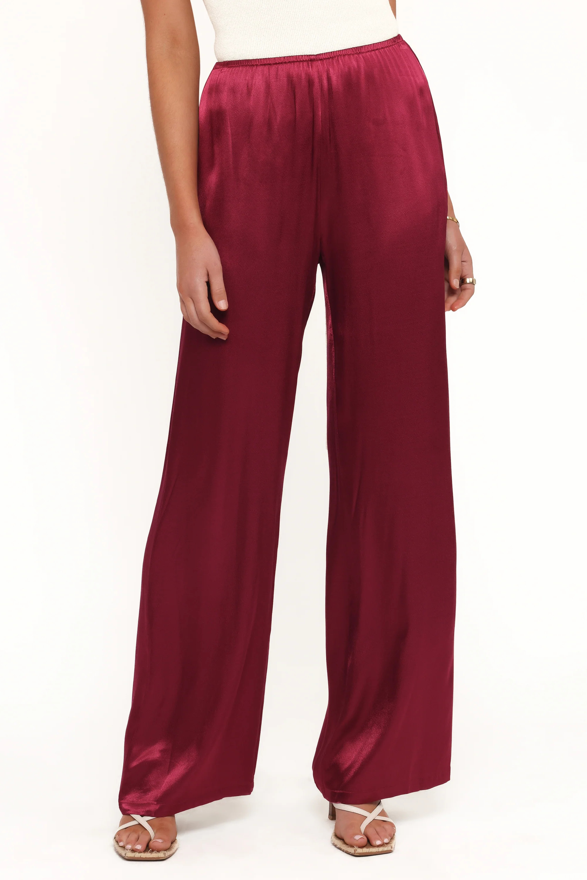 Carissa Satin Pants - Berry | Petal & Pup (US)