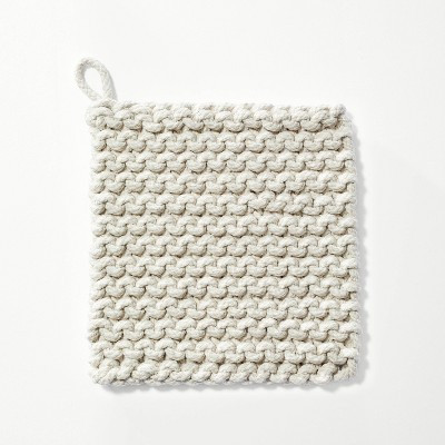 7" Rope Trivet Marled Light Gray - Figmint™: Reversible Pot Holder, Woven Polyester, Kitchen Textile | Target