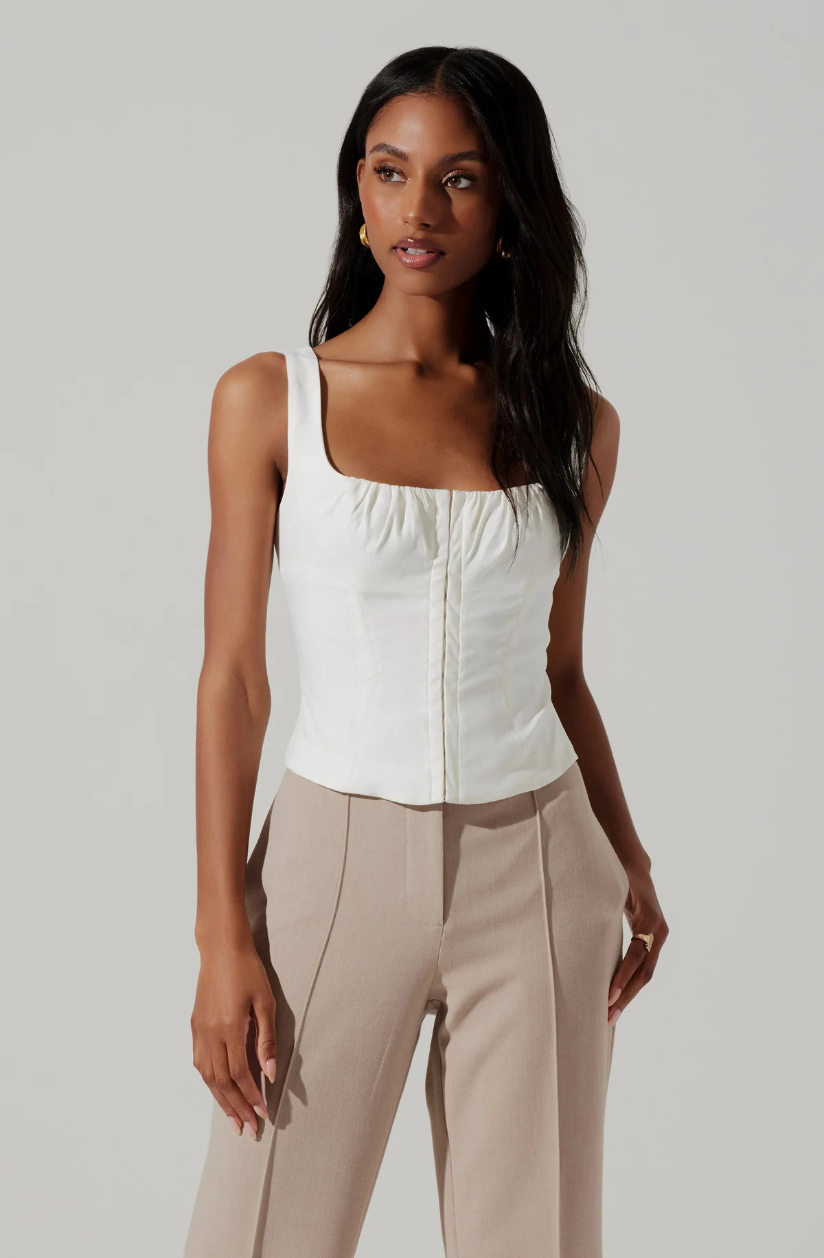 Evetta Corset Top - White / S | ASTR The Label (US)