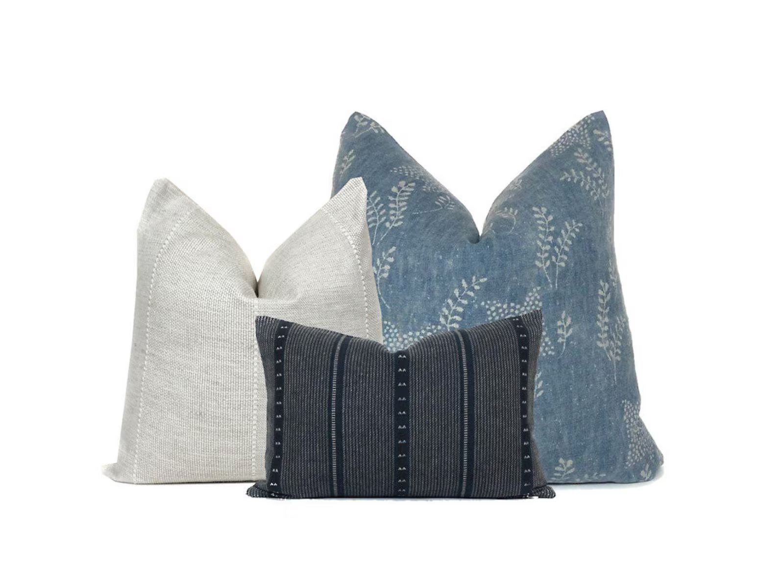 Sofa Pillow Combo # 25 | Blue and White Pillows | Contemporary Pillows | High End PIllows | Desig... | Etsy (US)