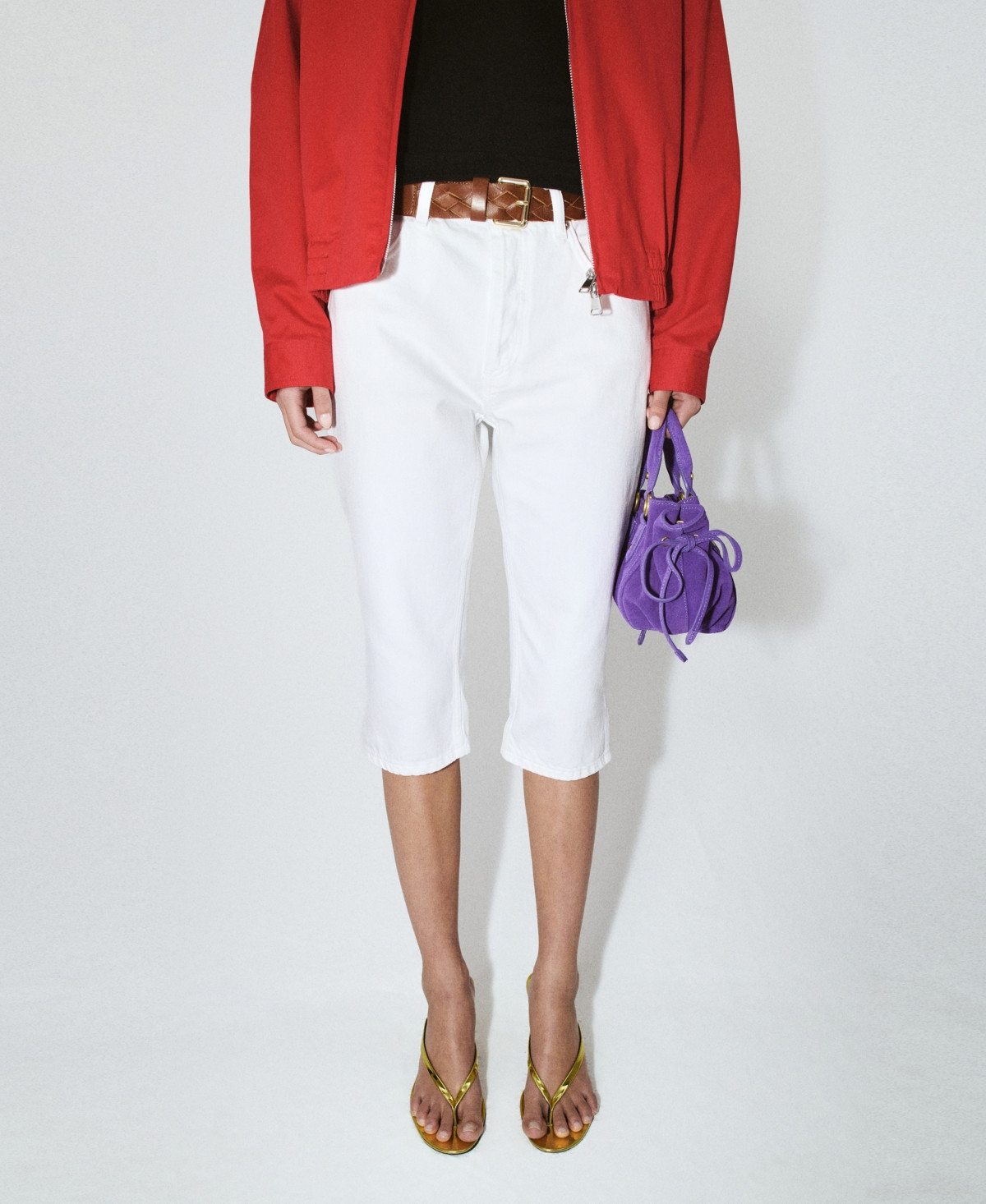 Mango Women's Straight-Fit Capri Jeans - White | Macy's