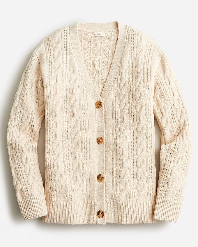 Girls' oversized cotton cardigan sweater | J.Crew US