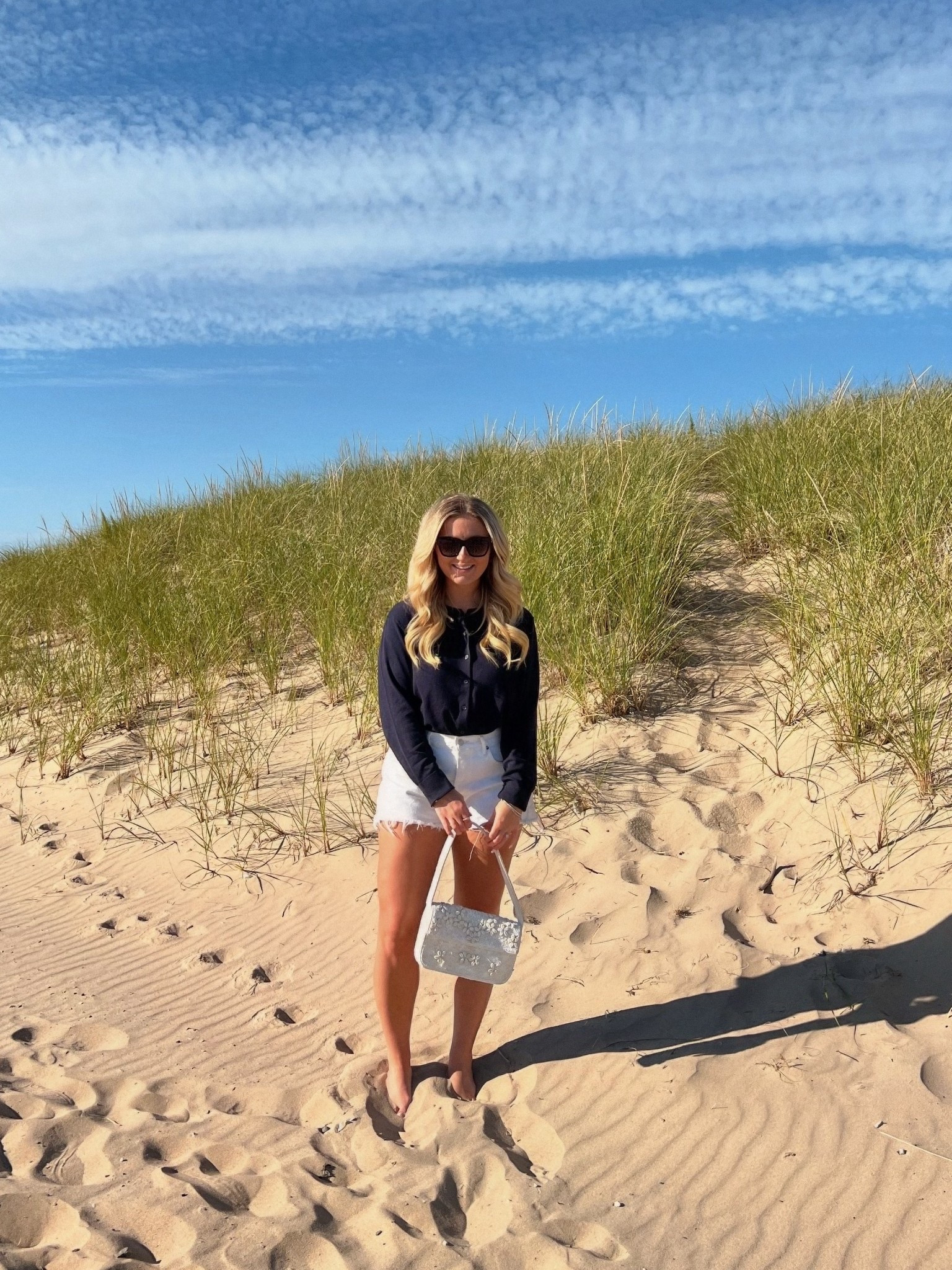 soaking up summer in northern michigan. love these agolde denim shorts, they fit so well. also this navy cardigan is on sale at H&M and is a perfect transitional fall piece! 

#LTKStyleTip #LTKSaleAlert #LTKFindsUnder50