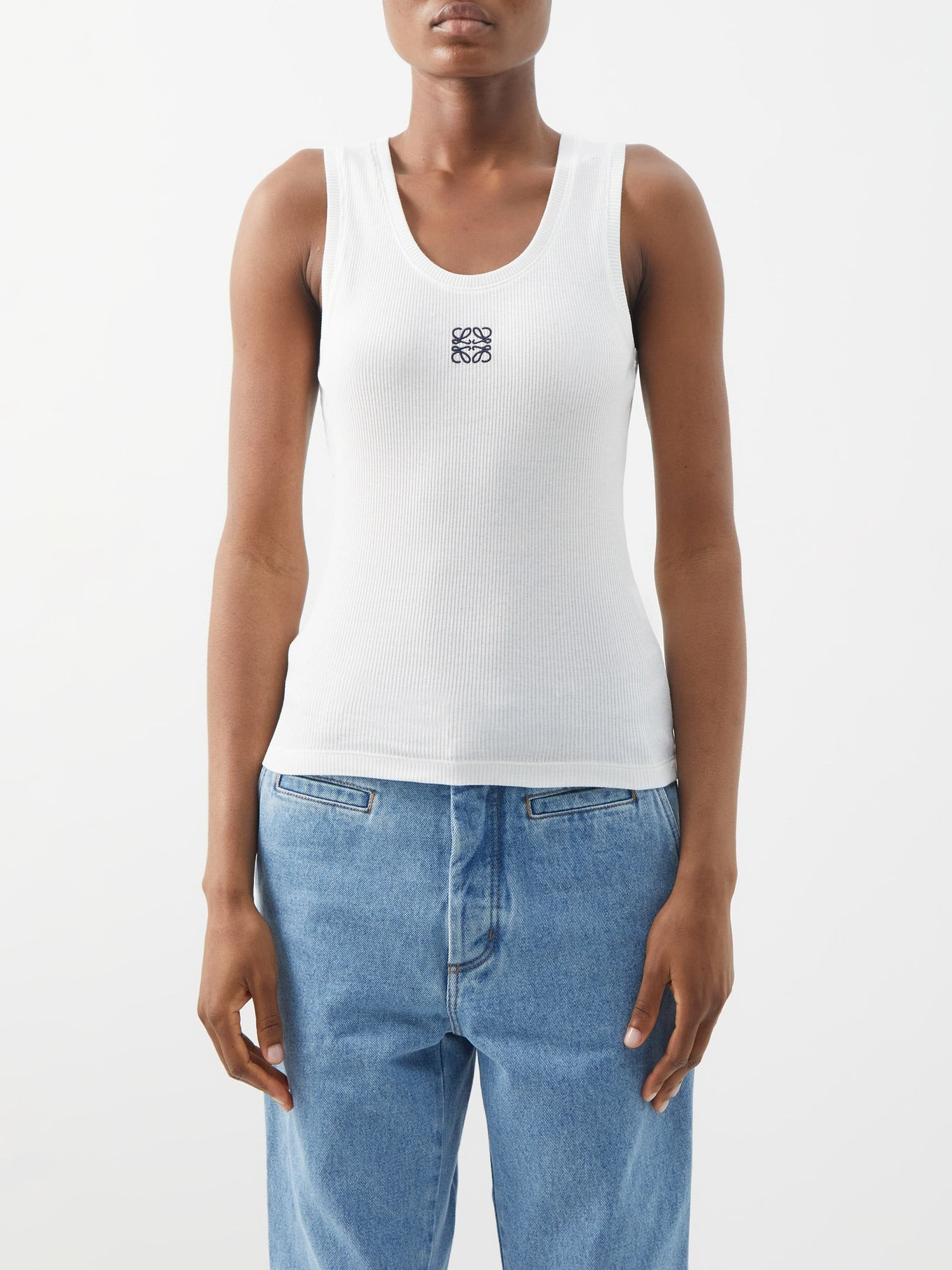 Anagram-embroidered cotton-blend tank top | LOEWE | Matches (UK)