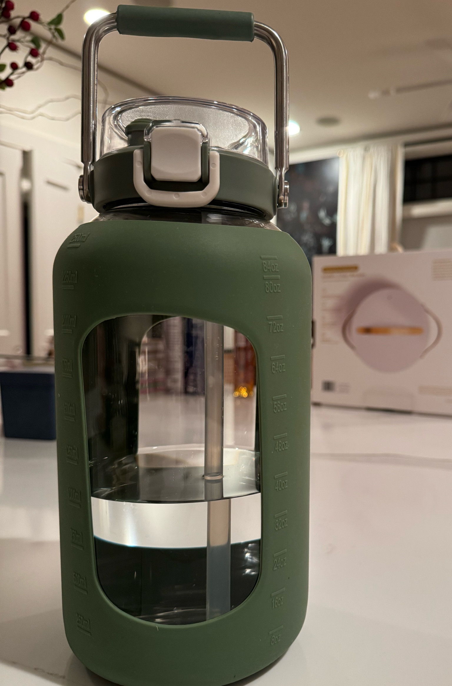 I love this glass water canister to keep myself accountable for sipping throughout the day! Dishwasher safe, durable, and the handle is secure for the weight of the pitcher. You can slide the silicone on and off for washing if necessary. Great for working remotely or bringing to the office. Ideal if you’re trying to steer clear of plastics and metals. 

#LTKFindsUnder50 #LTKFitness #LTKActive