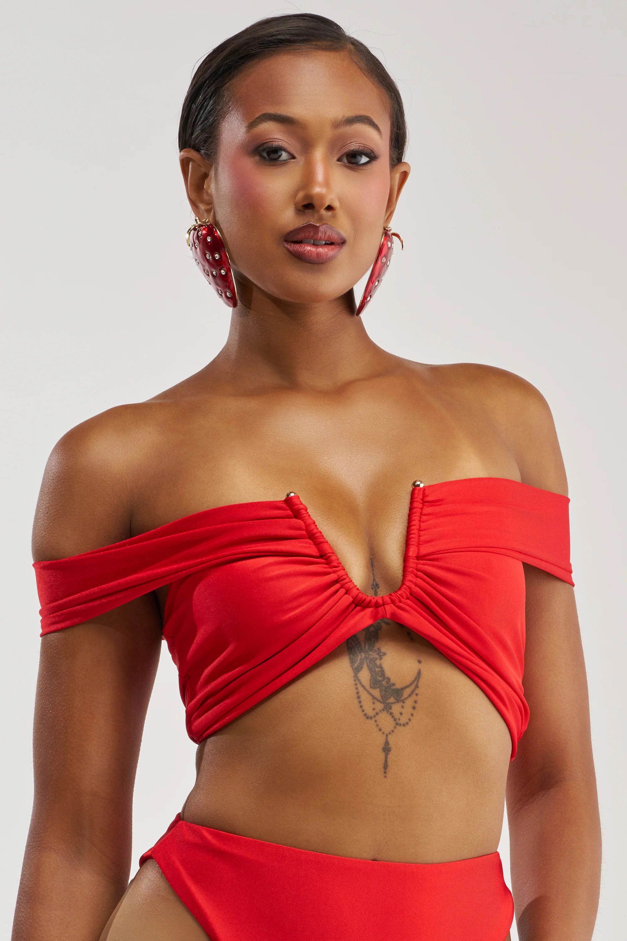 HOTTIE ALERT MESH BLOUSE IN RED | AKIRA