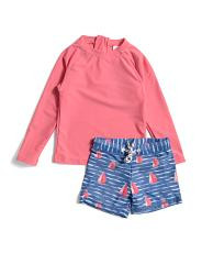Infant And Toddler Boys 2pc Sailboat Rock Rash Guard Set | TJ Maxx
