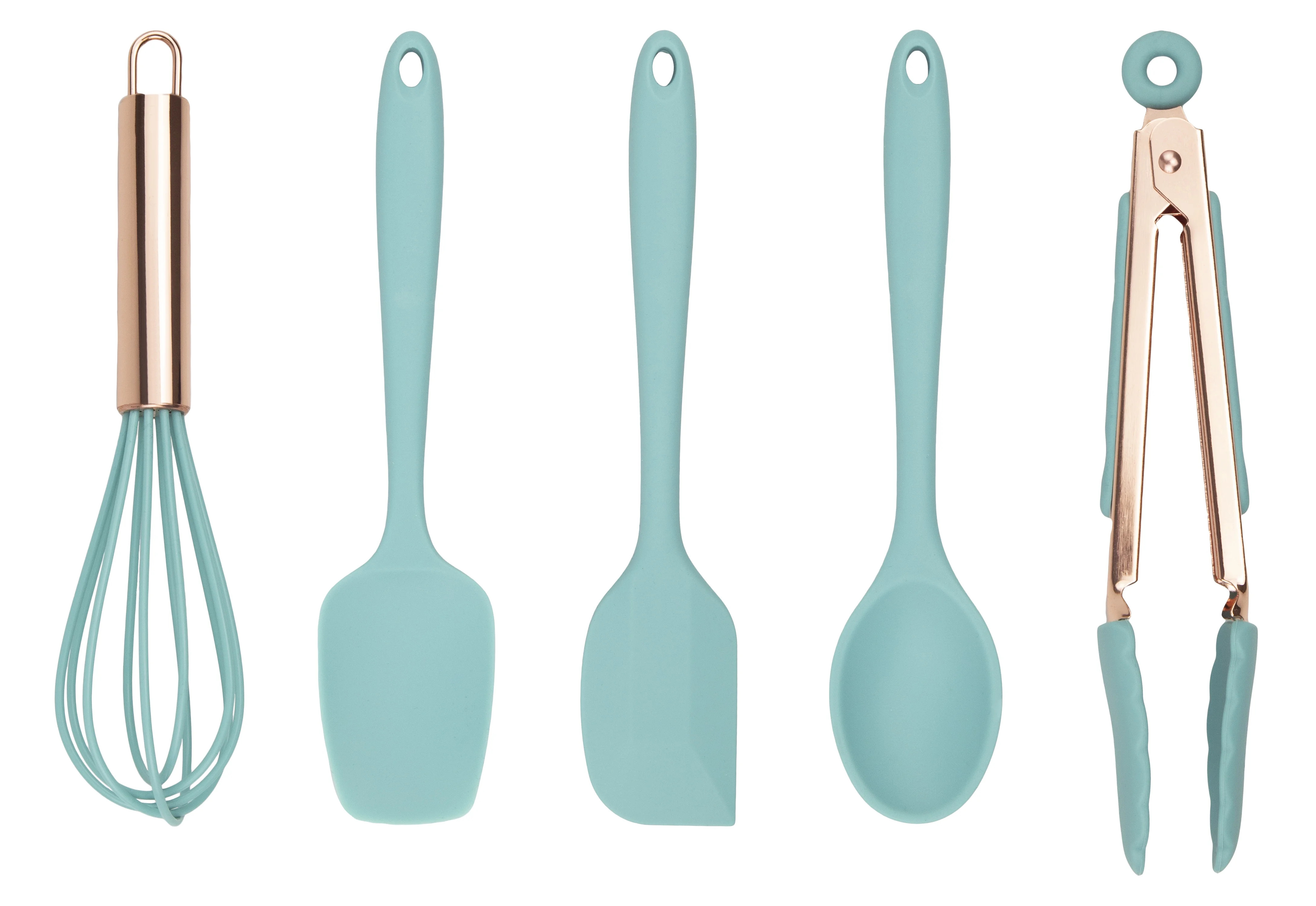 Cook with Color Mini Silicone Kitchen Utensils Set, Whisk, Tongs, Spatula, Spoonula, Turner | Walmart (US)