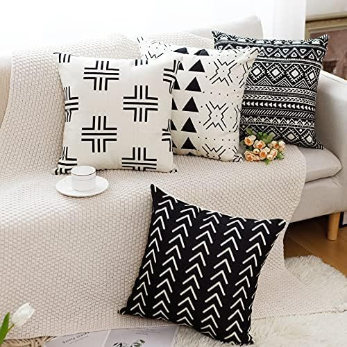 Amazon.com: Aoomzoon Pillow Covers 18x18 Set of 4, Modern Boho Geometric Decorative Throw Pillow ... | Amazon (US)