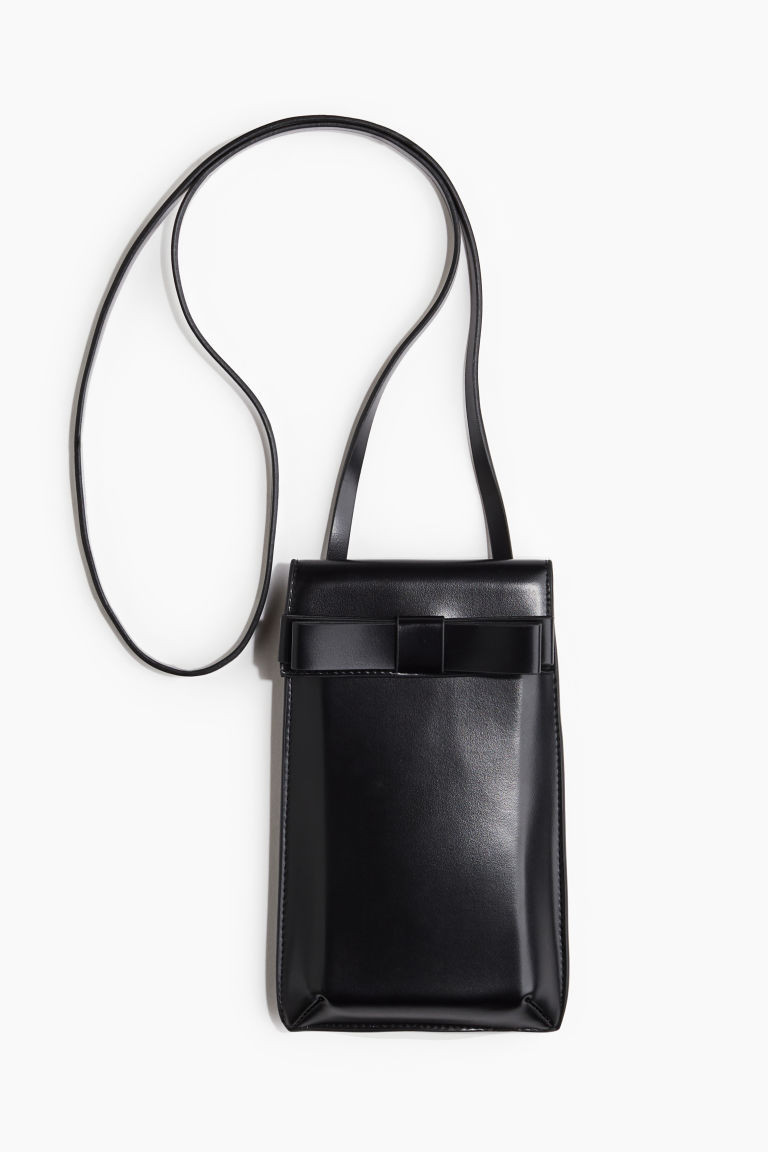 H & M - Bow-Detail Phone Bag - Black | H&M (US + CA)