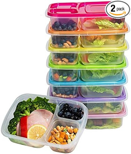 Mealcon Meal Prep Containers 3 Compartment Food Storage Containers Microwave Dishwasher Freezer S... | Amazon (US)