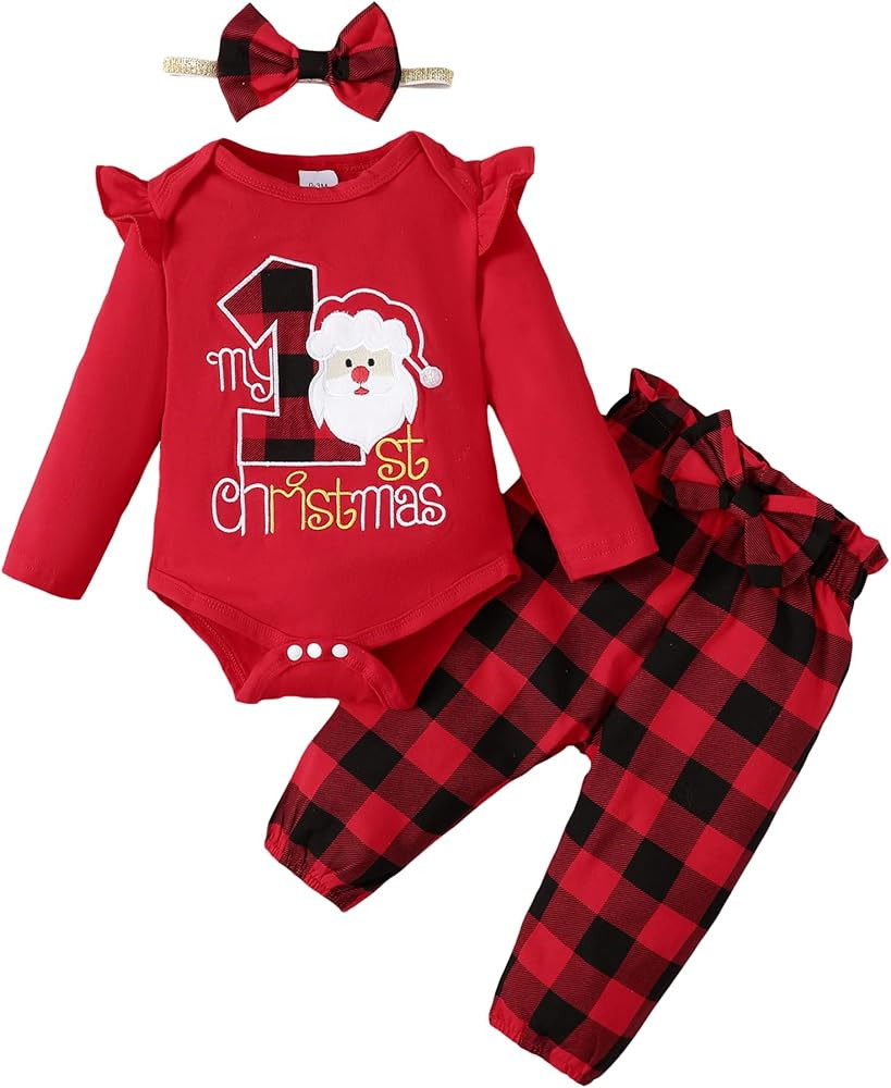 Infant Baby Girl Clothes Newborn Girl Outfit Long Sleeve Romper Pants Set Cute Baby Clothes for G... | Amazon (US)