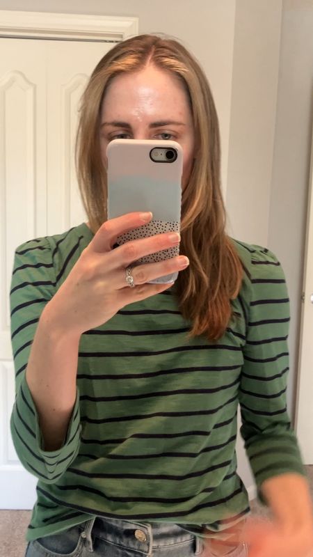 This pretty green striped top is on sale today for $35! A better than basic piece with stripes going in a different direction at the shoulders. Incredibly flattering! I’m in my normal size small. 

#LTKsalealert #LTKSpringSale #LTKfindsunder50