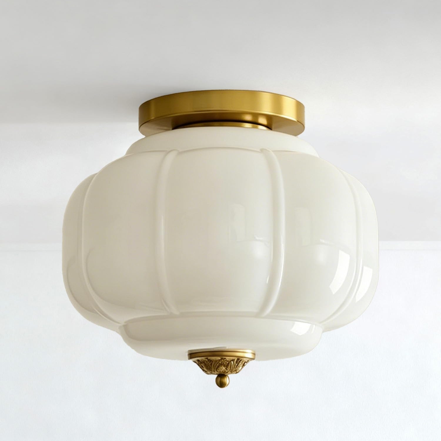 Vintage Style Milk Glass Ceiling Light Suit for Hallway Bedroom | Amazon (CA)