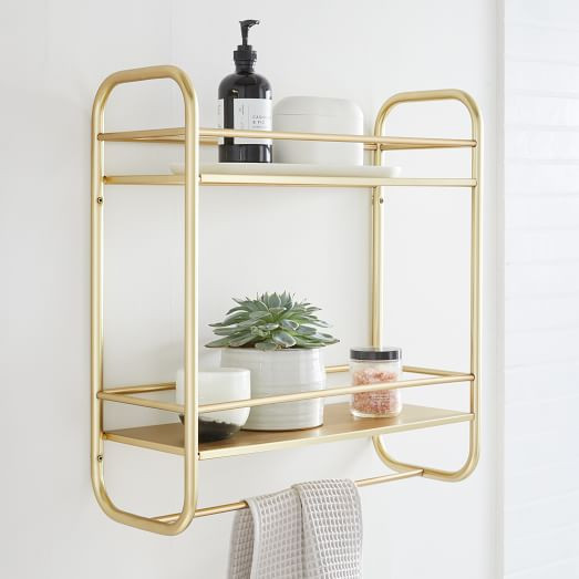 Deco Curve Metal Wall Shelves | West Elm (US)