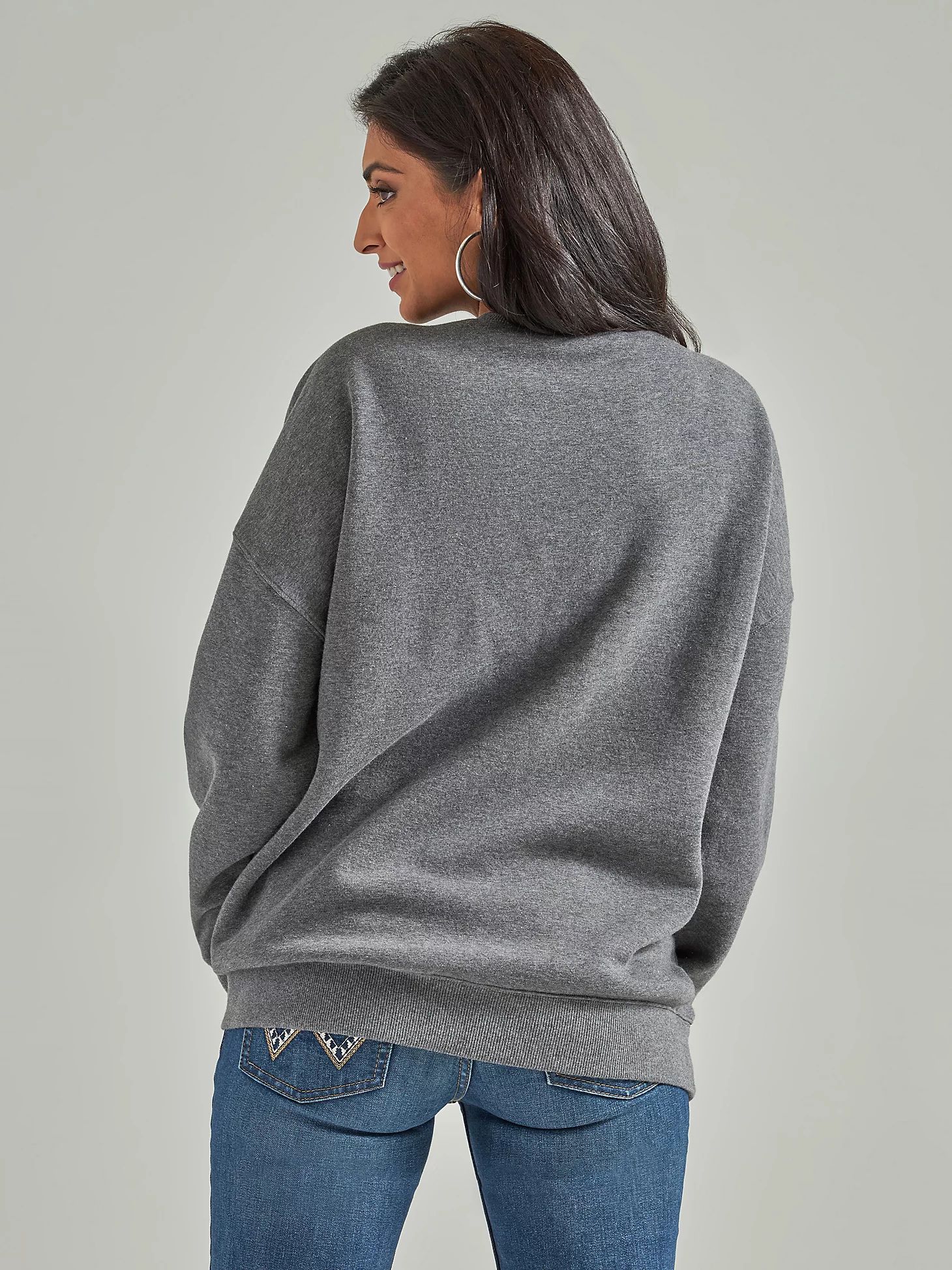 Women's Wrangler Retro® Midnight Cowgirl Oversized Sweatshirt in Grey | Wrangler