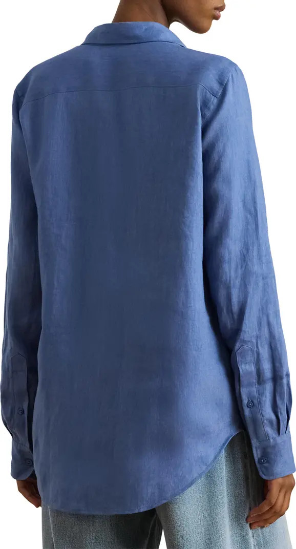 Lauren Ralph Lauren Relaxed Fit Linen Roll Tab Sleeve Shirt | Nordstrom | Nordstrom