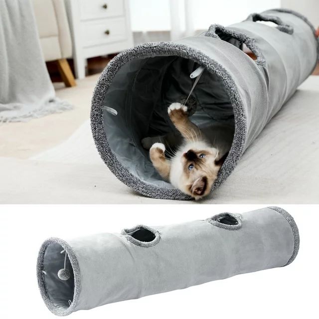 PAWZ Road Cat Tunnel Collapsible Durable Suede Hideaway Toy for Indoor Cats | Walmart (US)