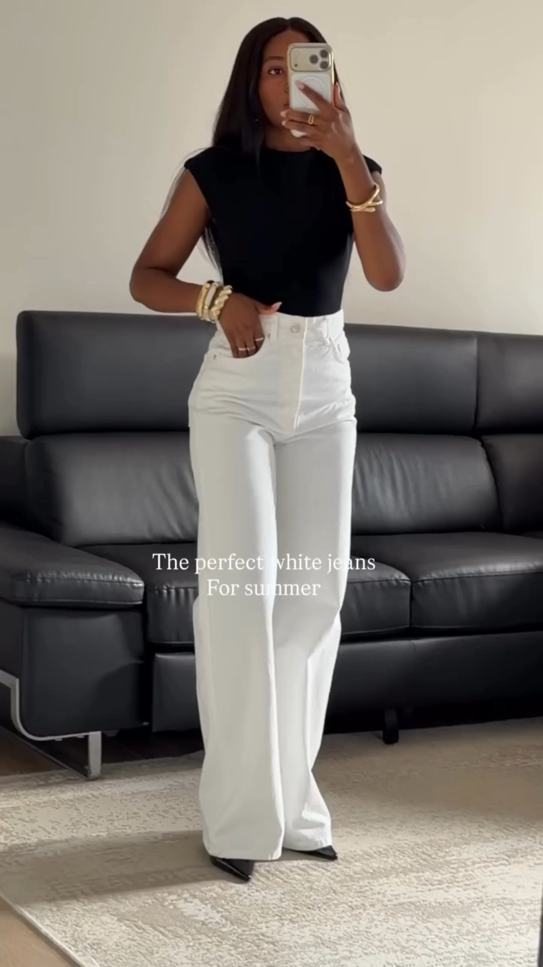 Zara White Wide Leg Jeans | High Waisted White Denim Outfit 
LOVE the color  It’s not a bright white, it’s more of a soft creamy white which makes them look really expensive.
✨ I’m wearing size EUR 34|5’2
These are the perfect high-waisted white jeans for spring and summer. The fit is flattering, elongating, and easy to style with everything from basic tops to elevated evening looks.

✔️ Zara white jeans
✔️ Wide leg fit
✔️ High waisted
✔️ Petite-friendly with heels
✔️ True to size

#zara #zaratryonhaul #zarahaul #jeanshaul #widelegjeans


 Zara white jeans, wide leg jeans, high waisted jeans, summer outfits, vacation outfits, capsule wardrobe essentials, elevated bas

#LTKjeans #LTKsummer #LTKeurope