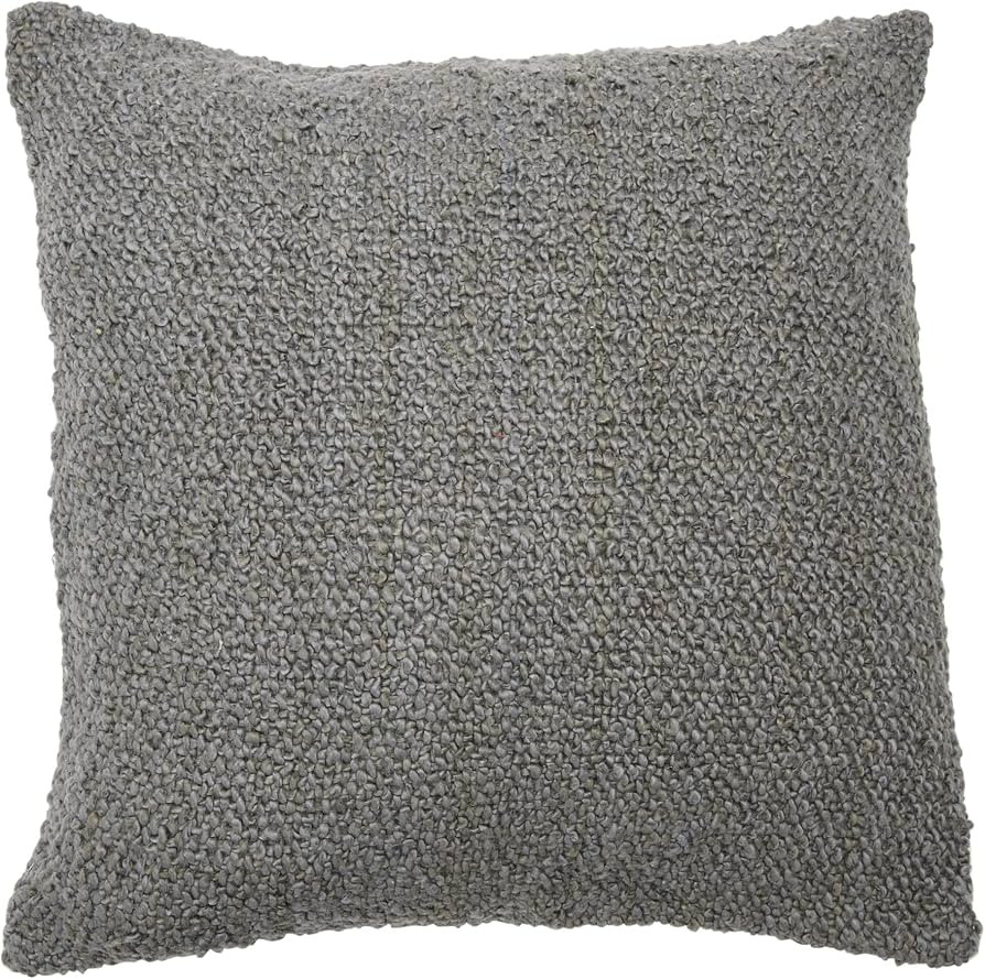 Creative Co-Op 20" Square Boucle Cotton Pillow Decorative Pillow Cover, 20" x 20", Blue | Amazon (US)