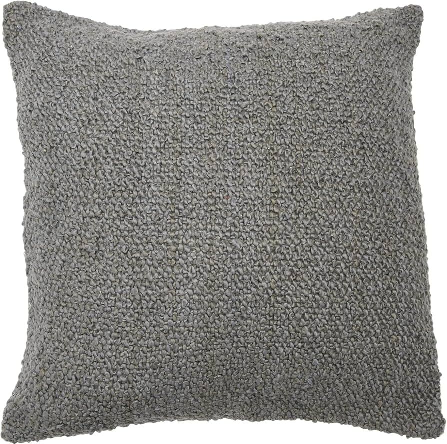 Creative Co-Op 20" Square Boucle Cotton Pillow Decorative Pillow Cover, 20" x 20", Blue | Amazon (US)