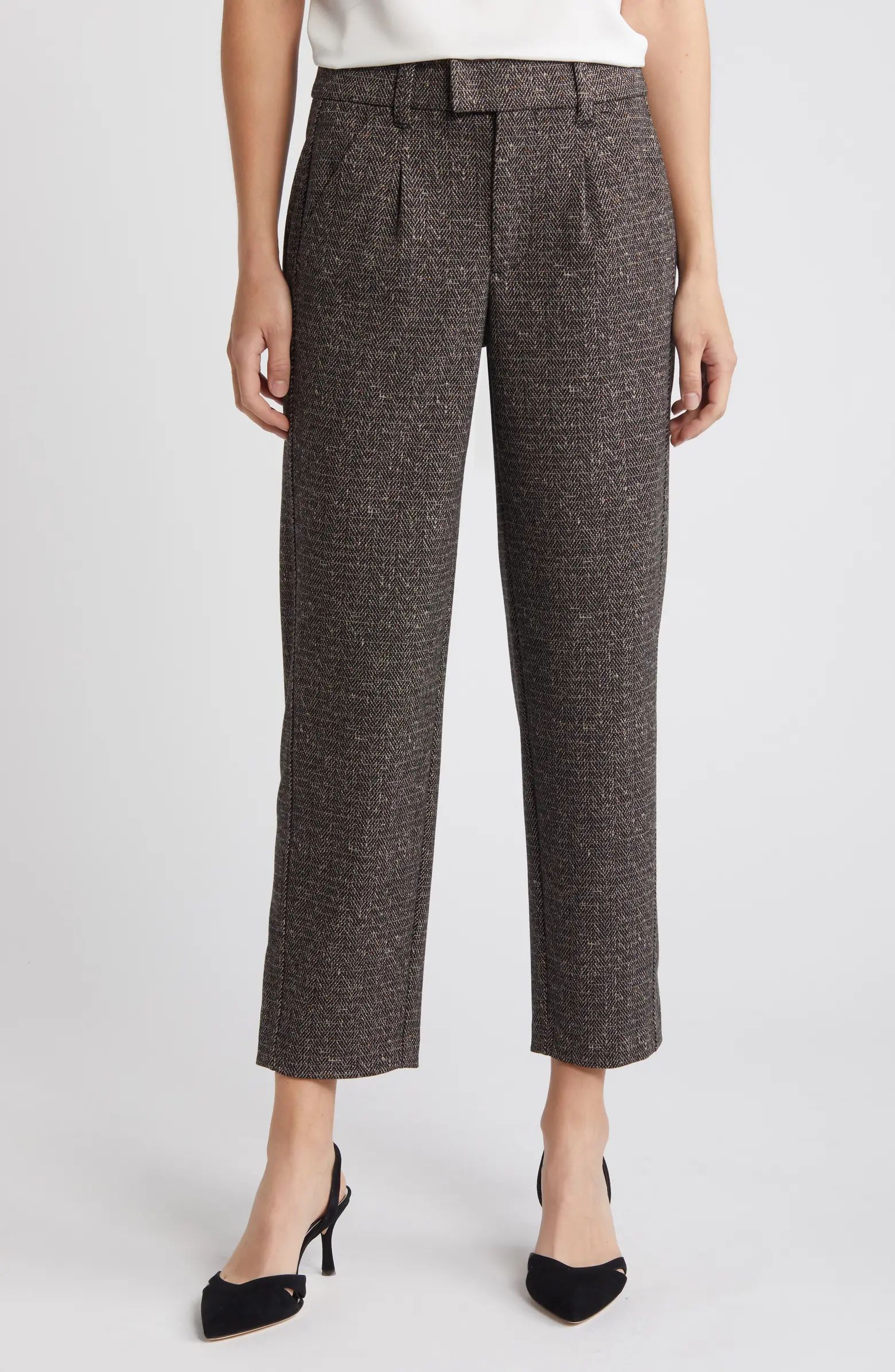 'Ab'Solution Skyrise Pleated Ankle Straight Leg Pants | Nordstrom